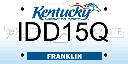 IDD15Q Kentucky License Plate