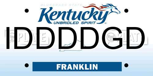 IDDDDGD Kentucky License Plate