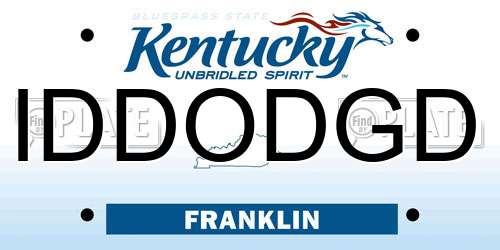 IDDODGD Kentucky License Plate
