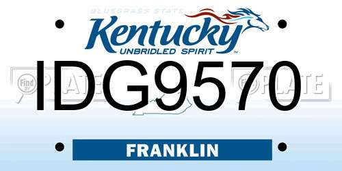 IDG9570 Kentucky License Plate