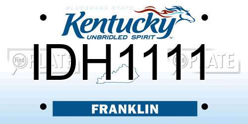 IDH1111 Kentucky License Plate