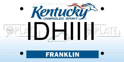 IDHIIII Kentucky License Plate