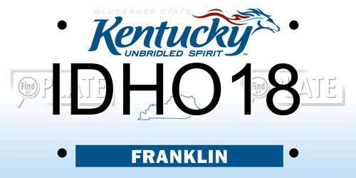 IDHO18 Kentucky License Plate