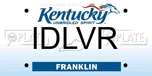 IDLVR Kentucky License Plate