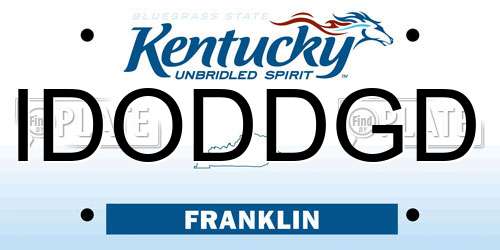 IDODDGD Kentucky License Plate