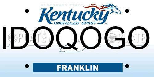 IDOQOGO Kentucky License Plate