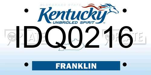 IDQ0216 Kentucky License Plate