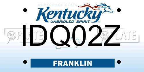 IDQ02Z Kentucky License Plate