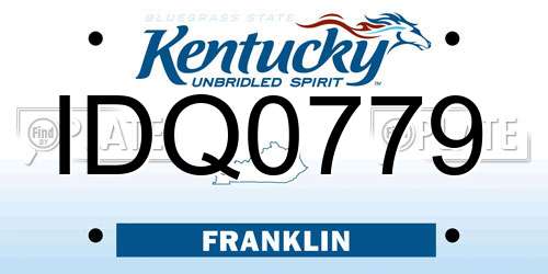 IDQ0779 Kentucky License Plate
