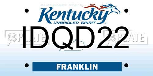 IDQD22 Kentucky License Plate