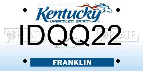 IDQQ22 Kentucky License Plate