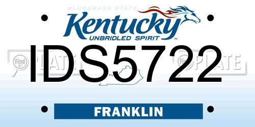IDS5722 Kentucky License Plate