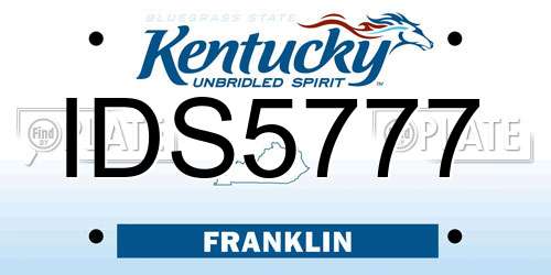 IDS5777 Kentucky License Plate