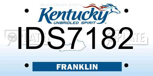 IDS7182 Kentucky License Plate