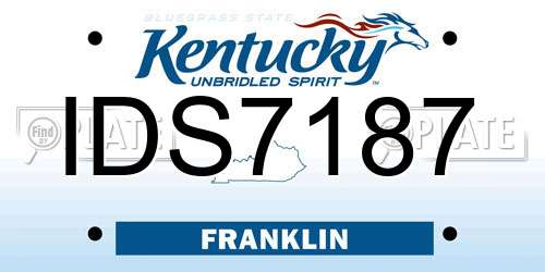 IDS7187 Kentucky License Plate