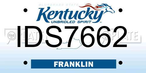 IDS7662 Kentucky License Plate