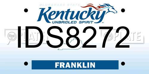 IDS8272 Kentucky License Plate