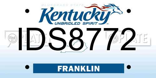 IDS8772 Kentucky License Plate