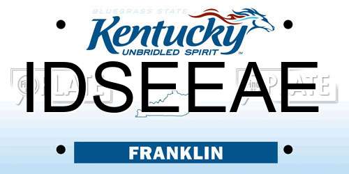 IDSEEAE Kentucky License Plate