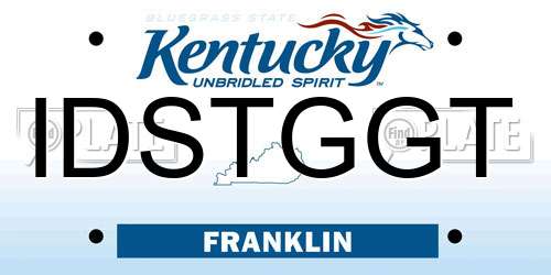 IDSTGGT Kentucky License Plate