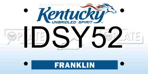 IDSY52 Kentucky License Plate