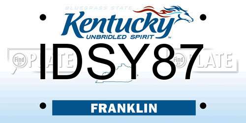 IDSY87 Kentucky License Plate