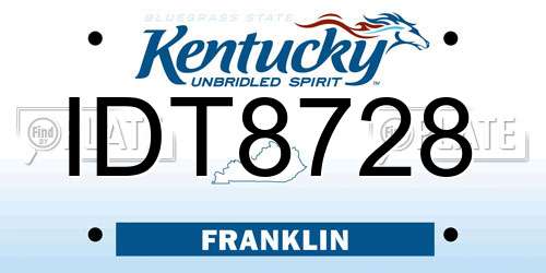 IDT8728 Kentucky License Plate