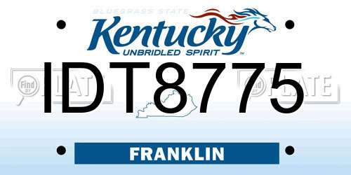 IDT8775 Kentucky License Plate