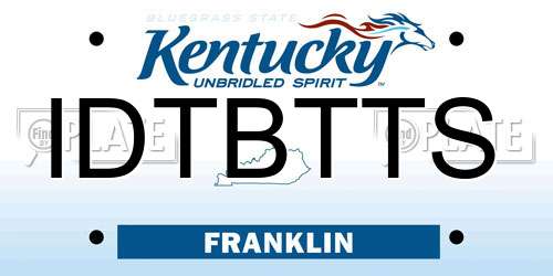 IDTBTTS Kentucky License Plate