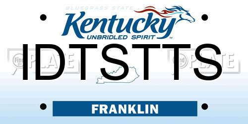 IDTSTTS Kentucky License Plate