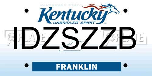 IDZSZZB Kentucky License Plate