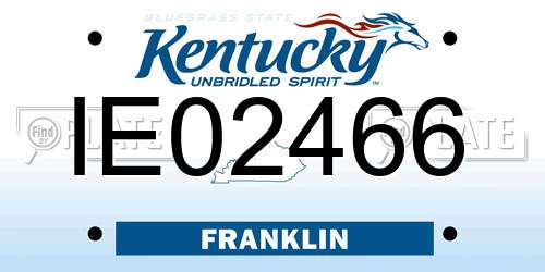 IE02466 Kentucky License Plate