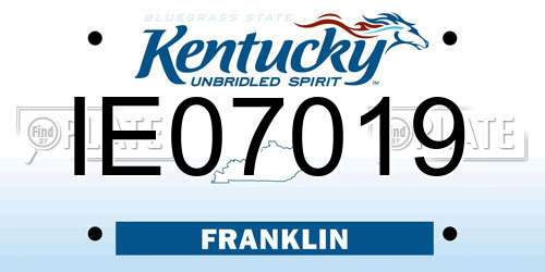 IE07019 Kentucky License Plate