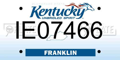 IE07466 Kentucky License Plate