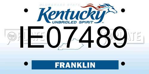 IE07489 Kentucky License Plate