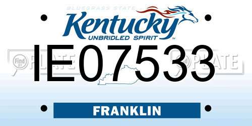 IE07533 Kentucky License Plate