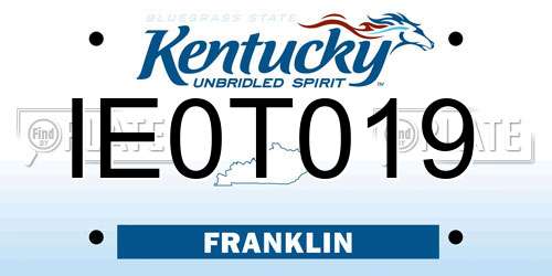 IE0T019 Kentucky License Plate
