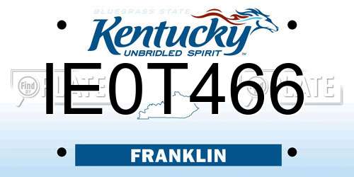 IE0T466 Kentucky License Plate