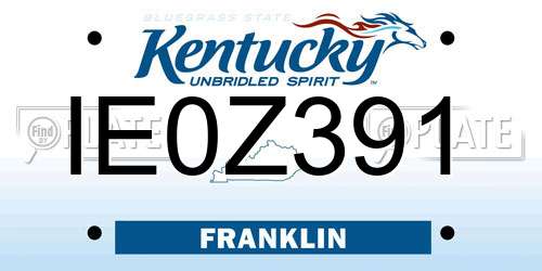 IE0Z391 Kentucky License Plate