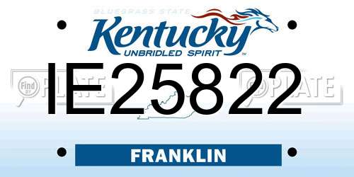 IE25822 Kentucky License Plate