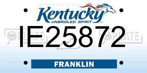 IE25872 Kentucky License Plate