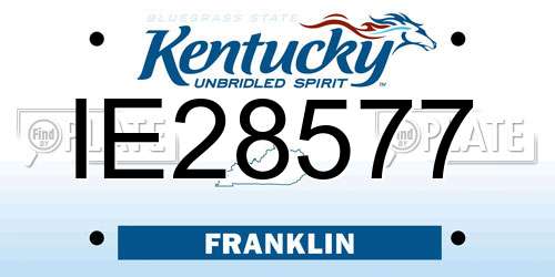 IE28577 Kentucky License Plate