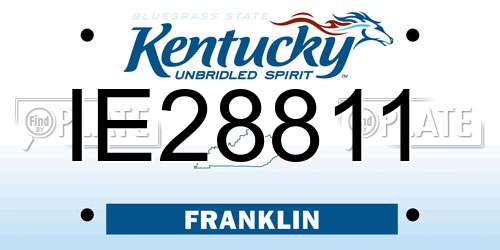 IE28811 Kentucky License Plate