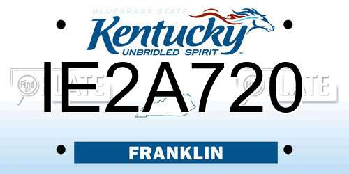 IE2A720 Kentucky License Plate
