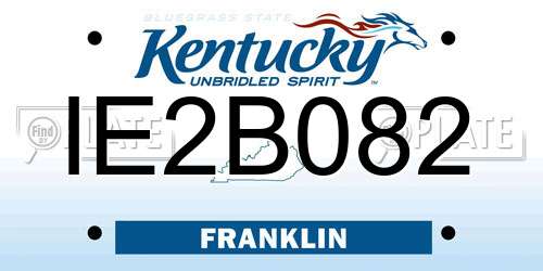 IE2B082 Kentucky License Plate