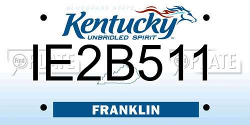 IE2B511 Kentucky License Plate