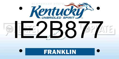 IE2B877 Kentucky License Plate
