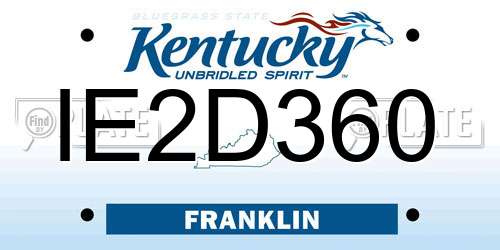 IE2D360 Kentucky License Plate