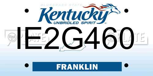 IE2G460 Kentucky License Plate