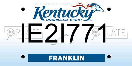 IE2I771 Kentucky License Plate